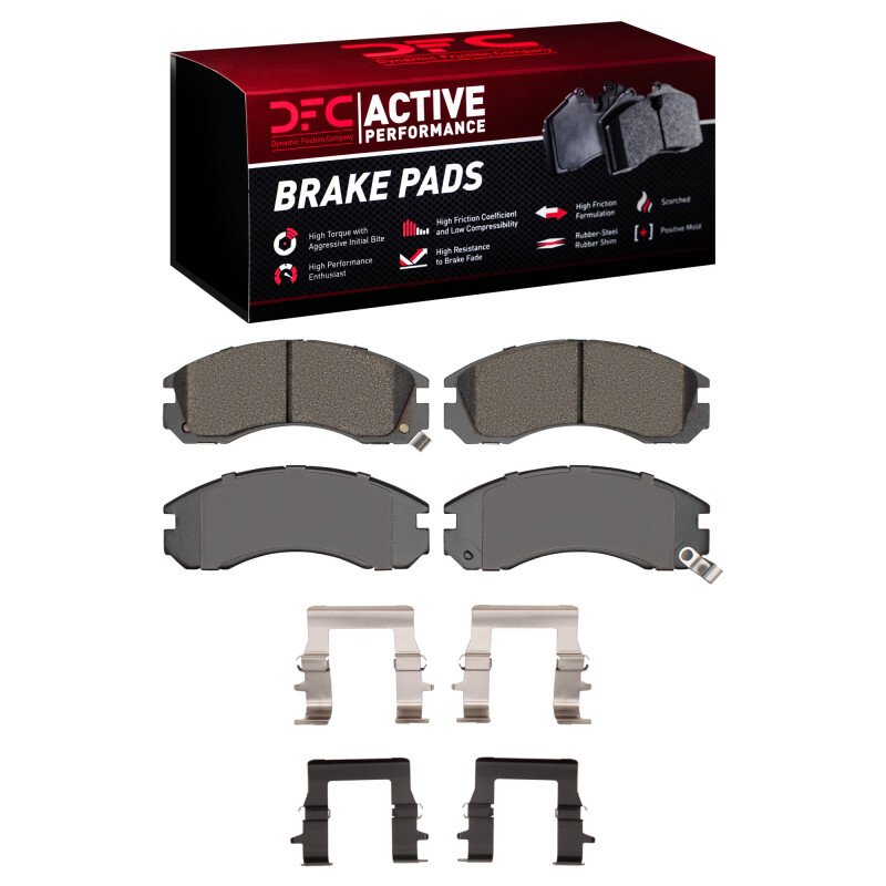 Picture of DFC 94-00 Mitsubishi Montero Front Active Performance Pads and Hardware Kit