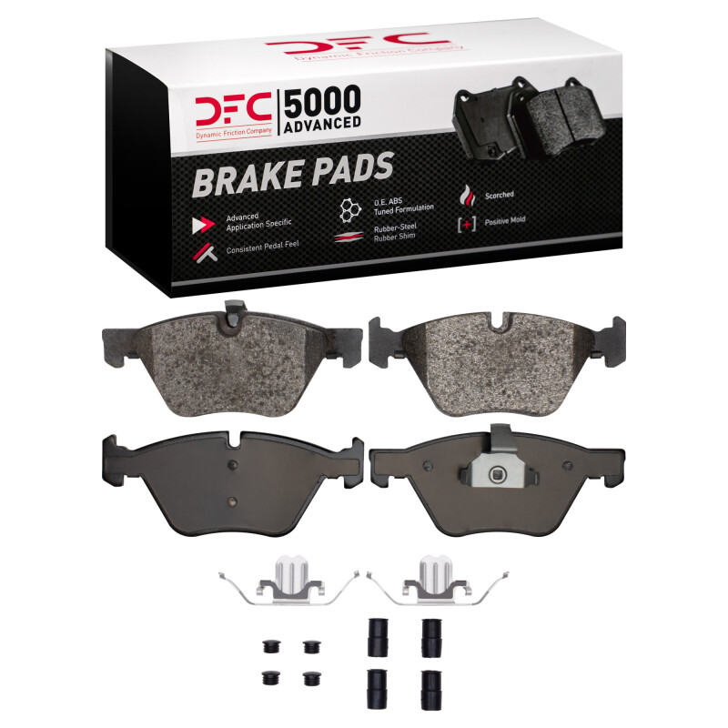 Picture of DFC 06-10 BMW 330i Front 5000 Advanced Low Metallic Brake Pads and Hardware Kit