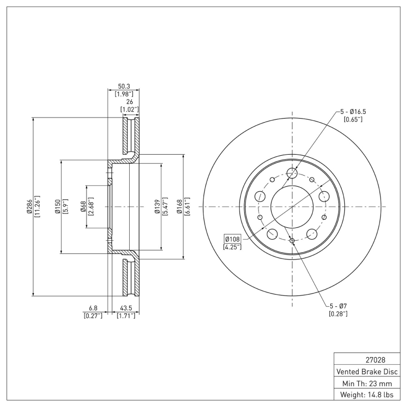 Picture of DFC 99-09 Volvo S80/XC70/S60/V70 Front GeoSPEC Coated Rotor