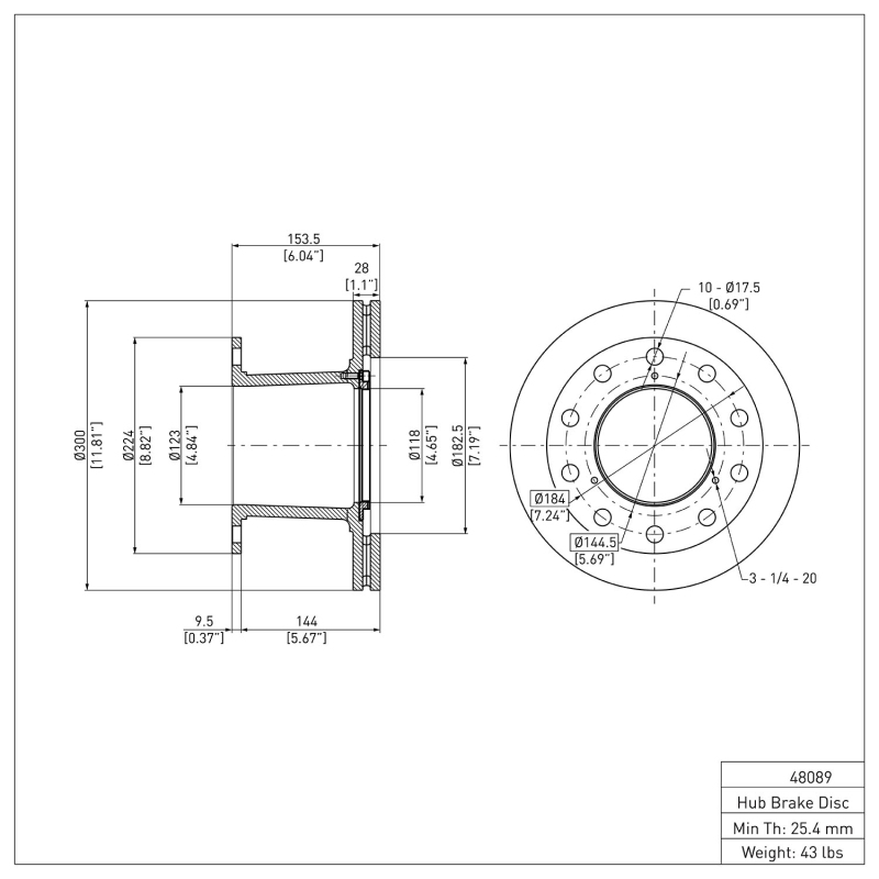 Picture of DFC 06-12 Workhorse W42 (9400-14500lb GVW) Rear GeoSPEC Coated Rotor