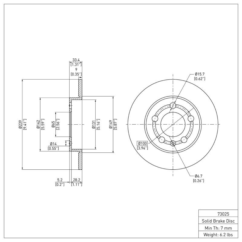 Picture of DFC 01-06 Audi TT Quattro Rear Brake Rotor