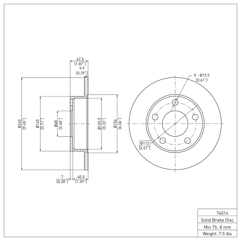 Picture of DFC 96-05 Audi A4 Quattro Rear Brake Rotor