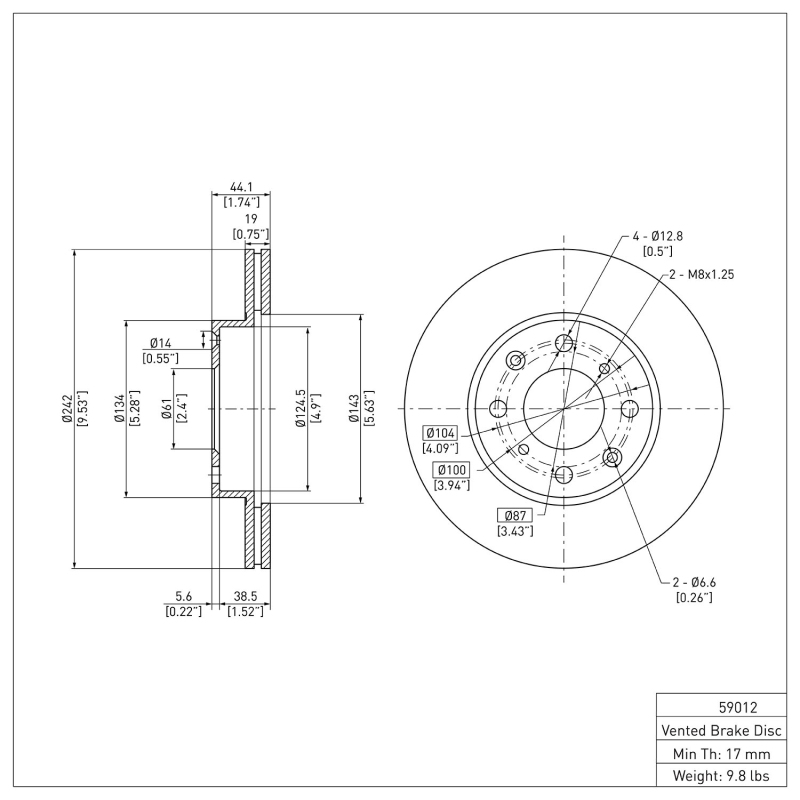 Picture of DFC 86-91 Acura INTEGRA Front Brake Rotor