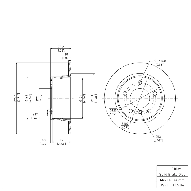 Picture of DFC 95-99 BMW 318ti Rear Brake Rotor