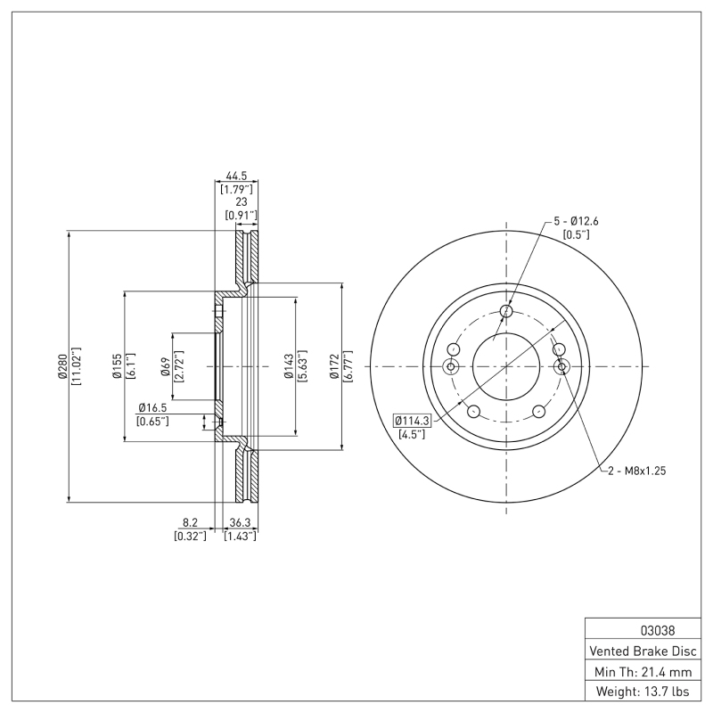 Picture of DFC 18-23 Hyundai Kona Front Brake Rotor
