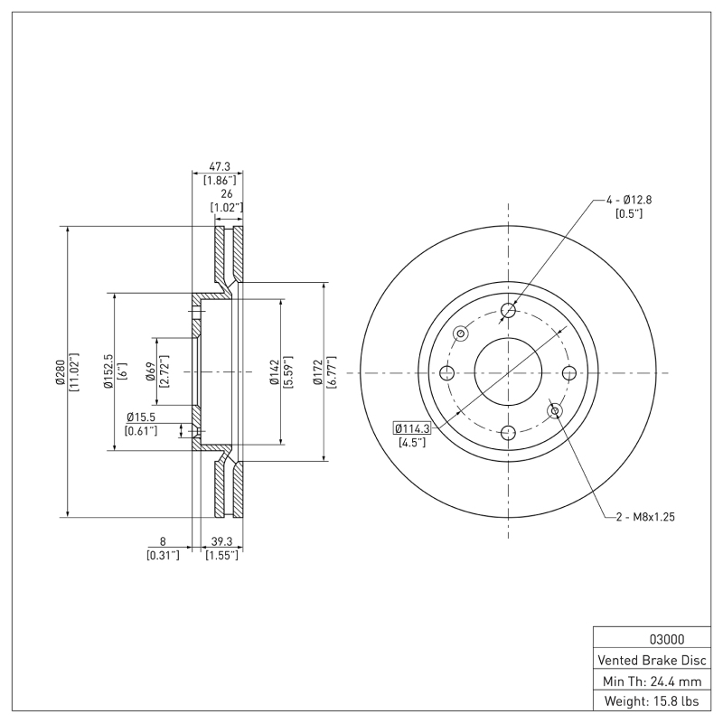 Picture of DFC 02-06 Hyundai Sonata Front Brake Rotor