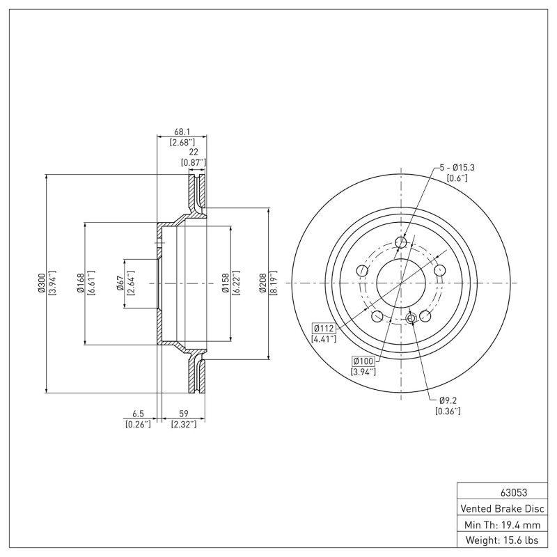 Picture of DFC 03-17 Mercedes-Benz CLS400 Rear Brake Rotor