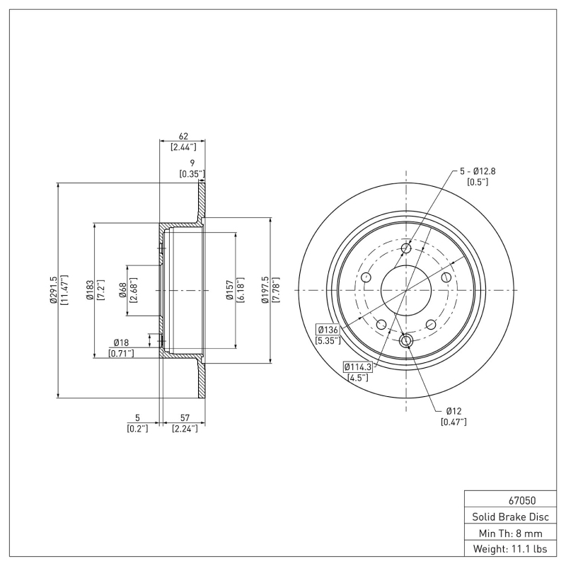 Picture of DFC 02-25 Nissan Altima Rear Brake Rotor