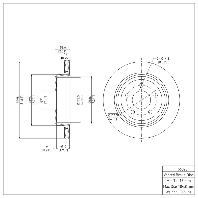 Picture of DFC 03-11 Ford Crown Victoria Rear Brake Rotor