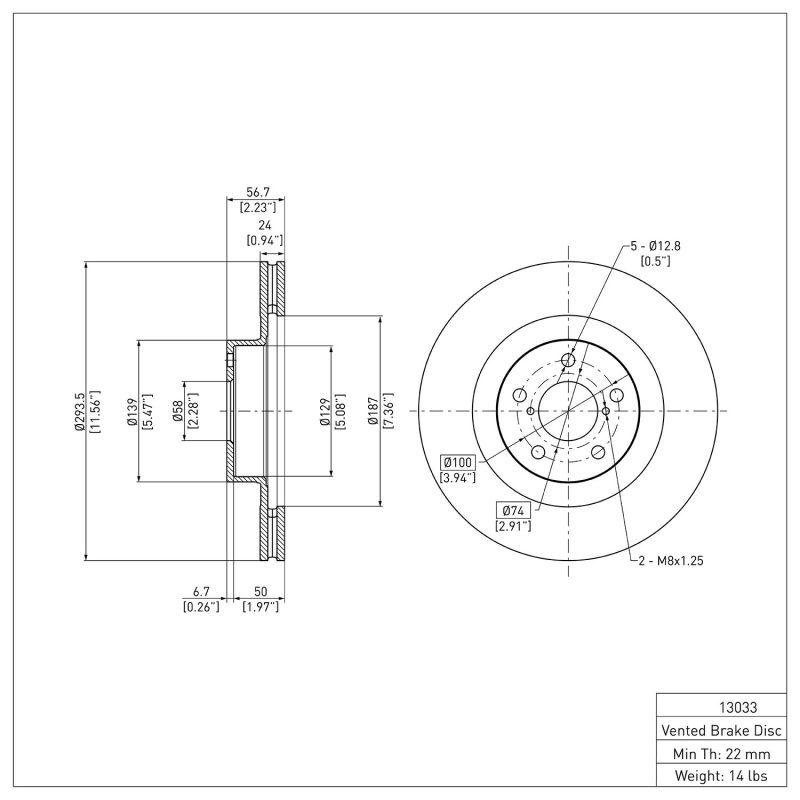 Picture of DFC 02-08 Subaru Impreza Front Brake Rotor