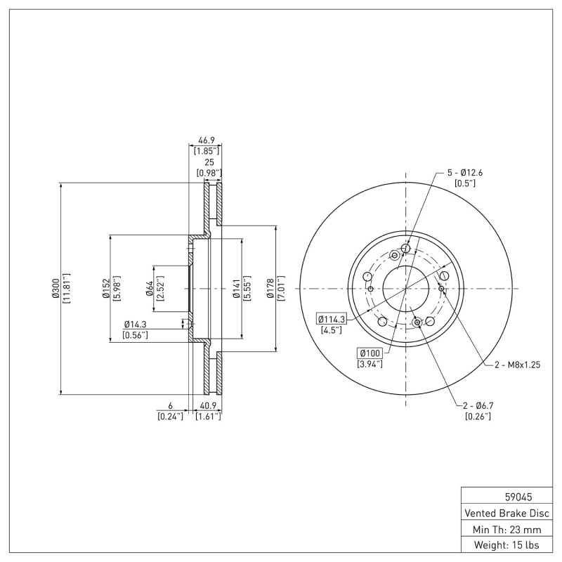Picture of DFC 06-15 Honda Civic Front Brake Rotor