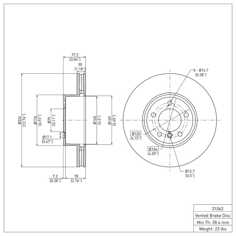 Picture of DFC 04-10 BMW 528i Front Brake Rotor