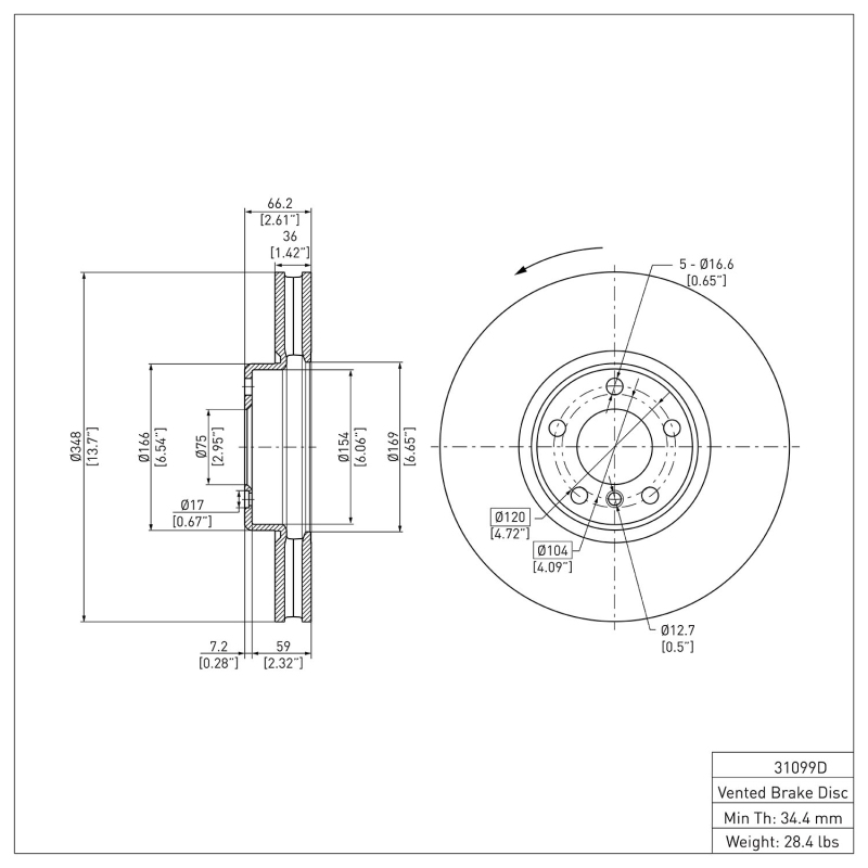 Picture of DFC 10-18 BMW 550i Left Front Brake Rotor