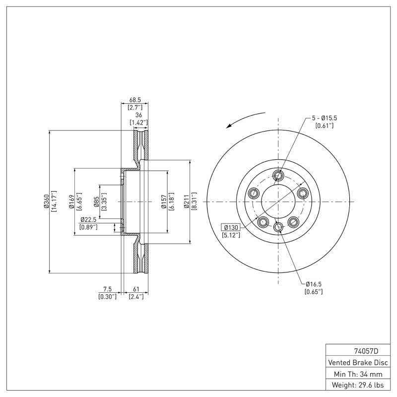 Picture of DFC 11-18 Porsche Cayenne Left Front Brake Rotor