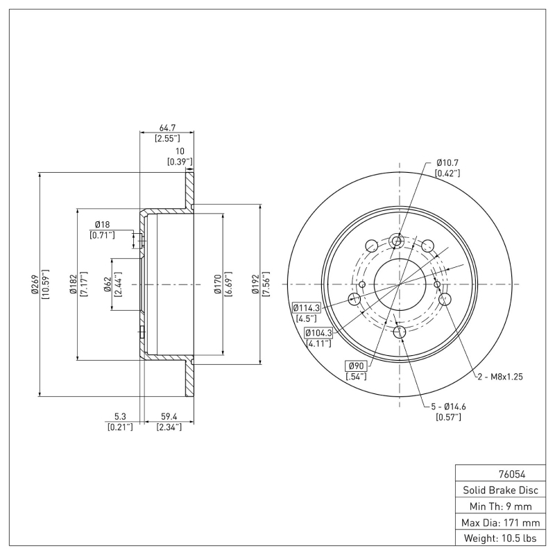 Picture of DFC 92-03 Lexus ES300 Rear Brake Rotor