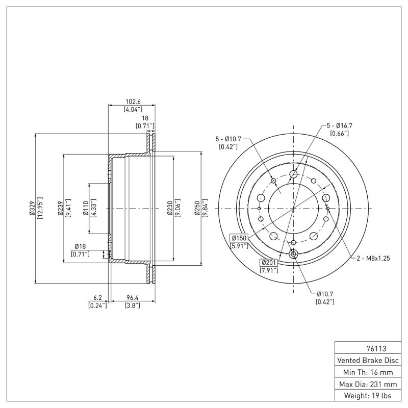 Picture of DFC 98-07 Lexus LX470 Rear Brake Rotor