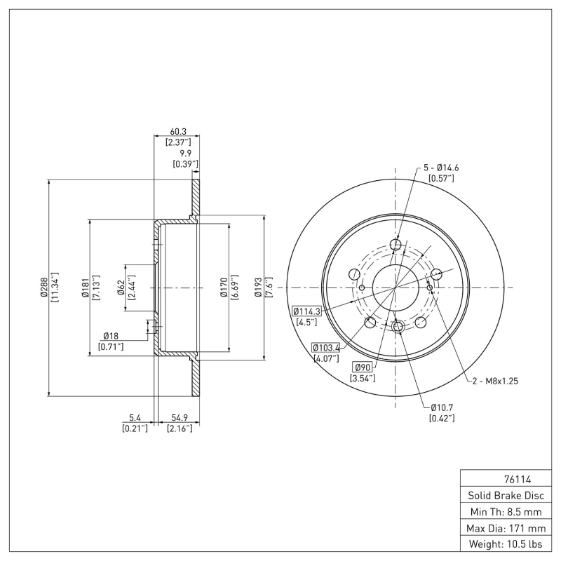 Picture of DFC 99-03 Lexus RX300 Rear Brake Rotor