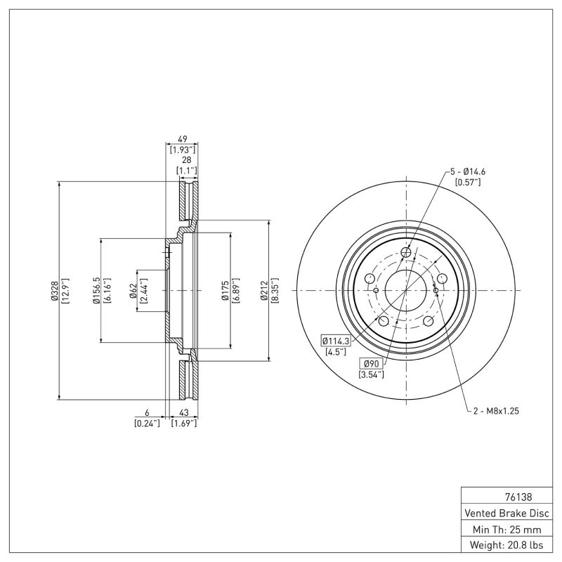 Picture of DFC 08-21 Lexus NX200T Front Brake Rotor