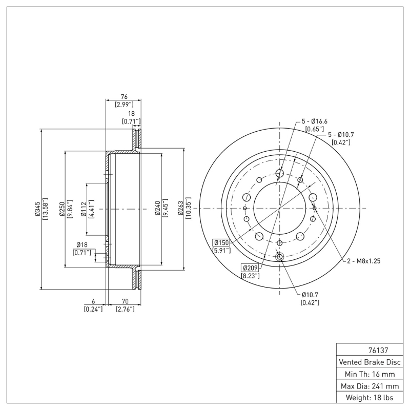 Picture of DFC 07-22 Lexus LX570 Rear Brake Rotor