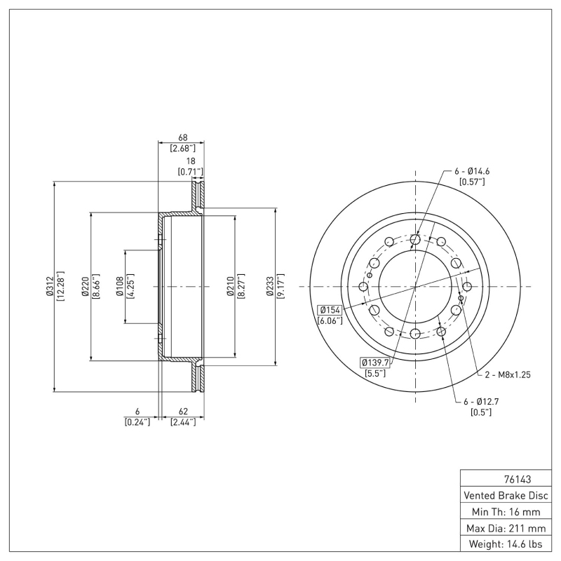 Picture of DFC 10-24 Lexus GX460 Rear Brake Rotor