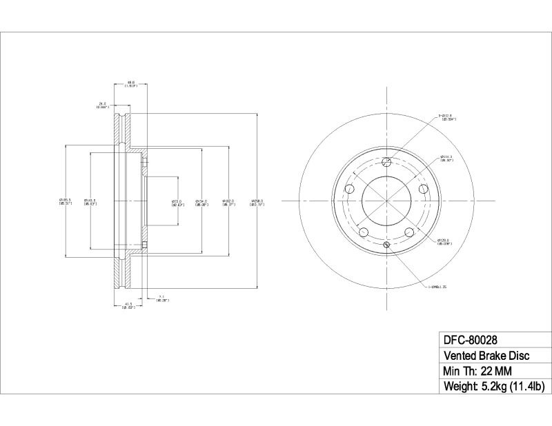 Picture of DFC 93-03 Ford Probe Front Brake Rotor