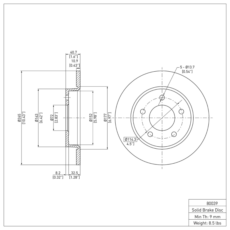 Picture of DFC 04-13 Mazda 3 Rear Brake Rotor