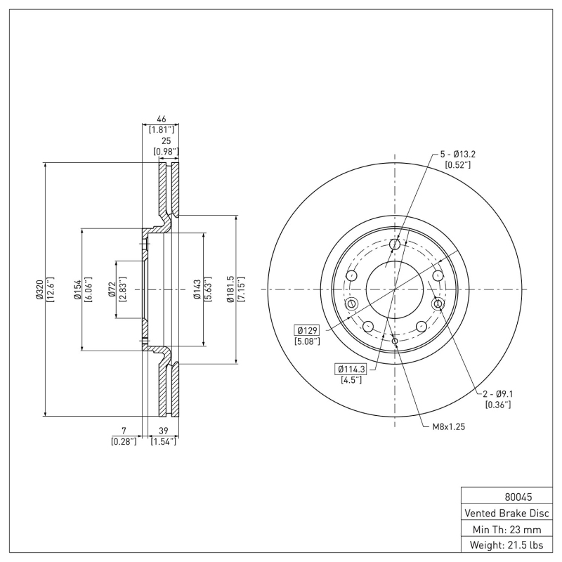 Picture of DFC 06-07 Mazda 6 Front Brake Rotor
