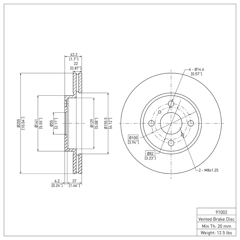 Picture of DFC 04-06 Scion XA Front Brake Rotor