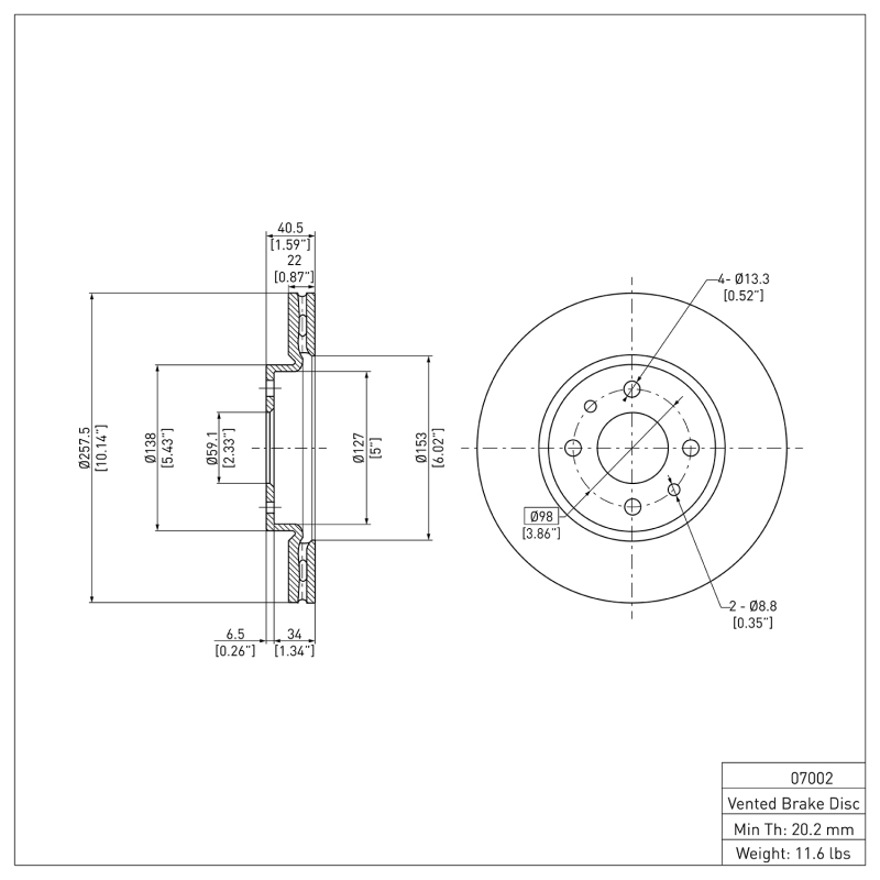 Picture of DFC 09-19 Dodge Vision (Mexico) Front GeoSPEC Coated Rotor