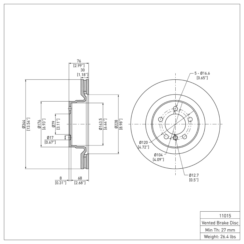 Picture of DFC 06-09 Land Rover Range Rover Front GeoSPEC Coated Rotor