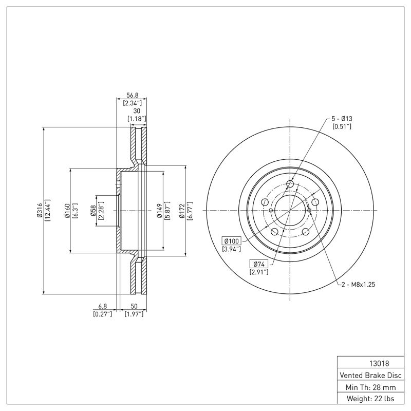 Picture of DFC 05-18 Subaru Outback Front GeoSPEC Coated Rotor