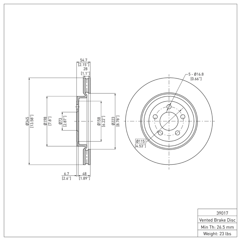 Picture of DFC 05-23 Chrysler 300 Front GeoSPEC Coated Rotor