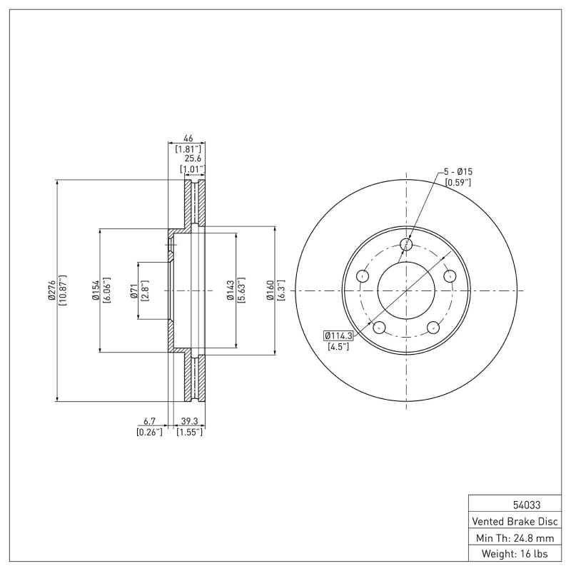 Picture of DFC 94-04 Ford Mustang Front GeoSPEC Coated Rotor