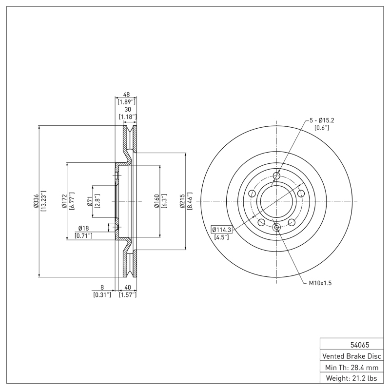 Picture of DFC 11-14 Ford Mustang Front GeoSPEC Coated Rotor