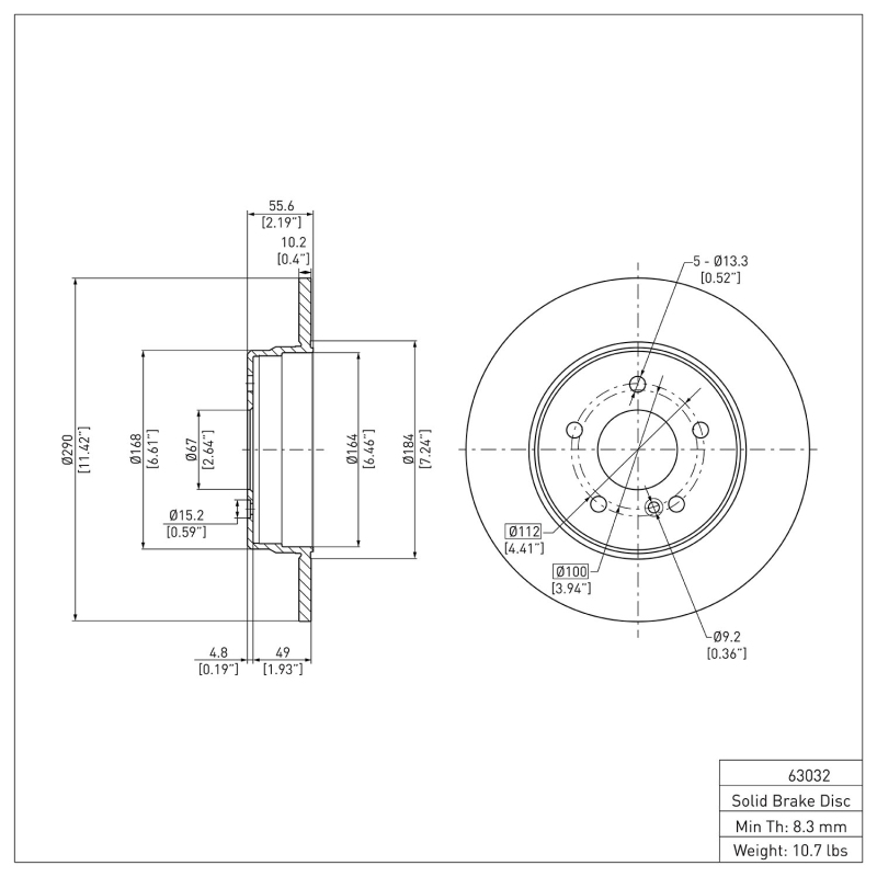 Picture of DFC 94-11 Mercedes-Benz E320 Rear GeoSPEC Coated Rotor