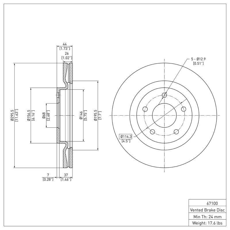 Picture of DFC 11-19 Nissan Sentra Front GeoSPEC Coated Rotor