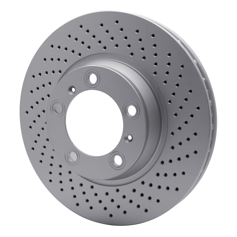 Picture of DFC 99-23 Porsche 718 Cayman Right Front Drilled GeoSPEC Coated Rotor
