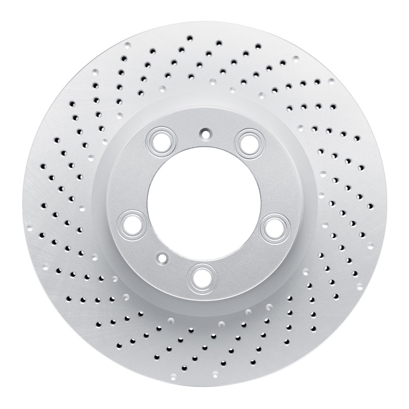 Picture of DFC 09-23 Porsche 718 Cayman Left Front Drilled GeoSPEC Coated Rotor