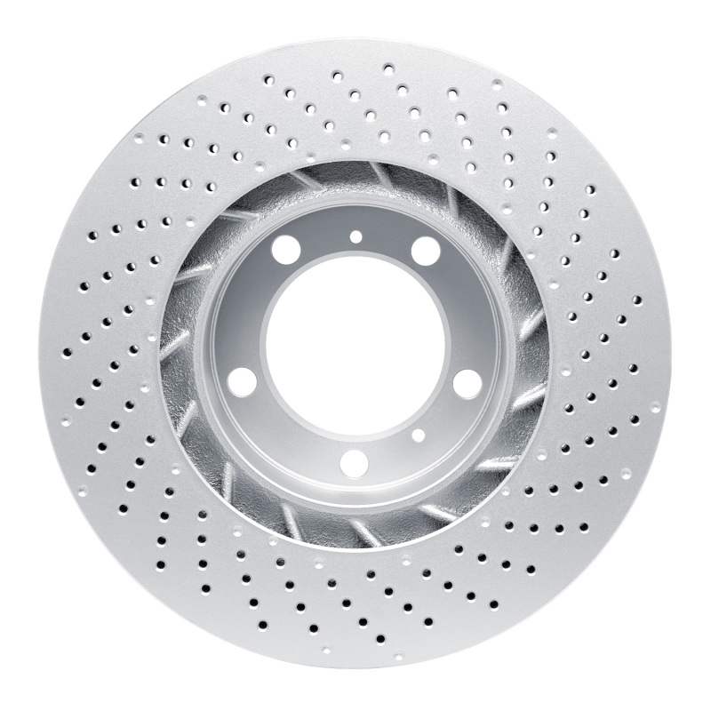Picture of DFC 09-23 Porsche 718 Cayman Left Front Drilled GeoSPEC Coated Rotor