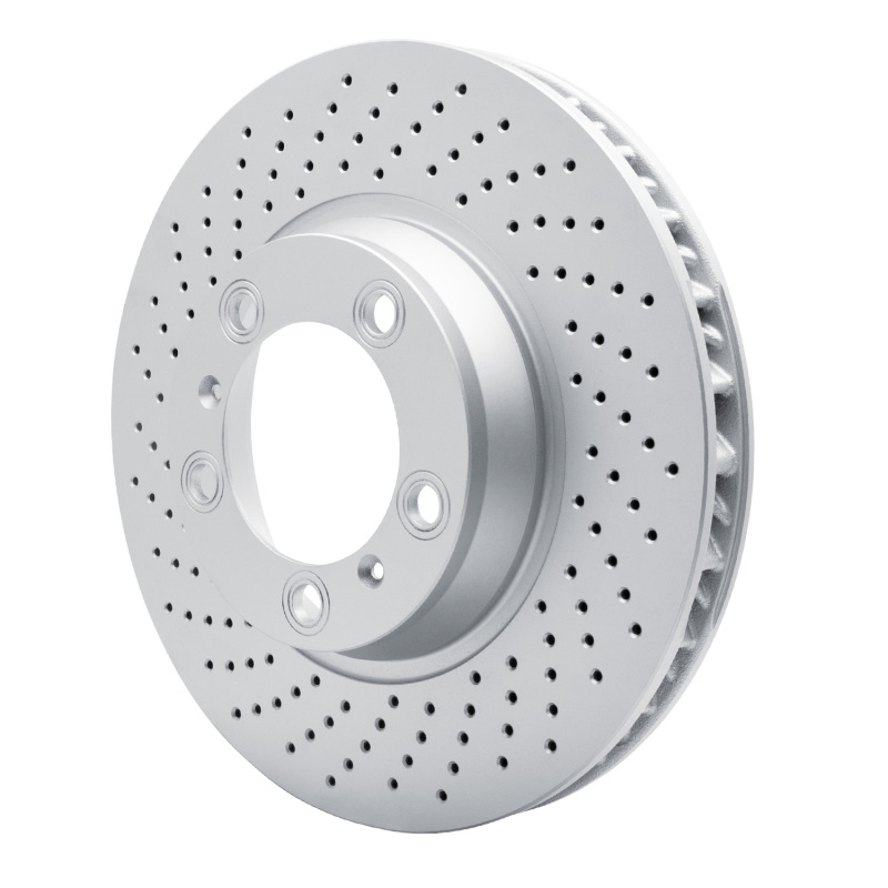 Picture of DFC 99-23 Porsche 718 Cayman Left Front Drilled Hi-Carbon Alloy Geomet Coated Rotor