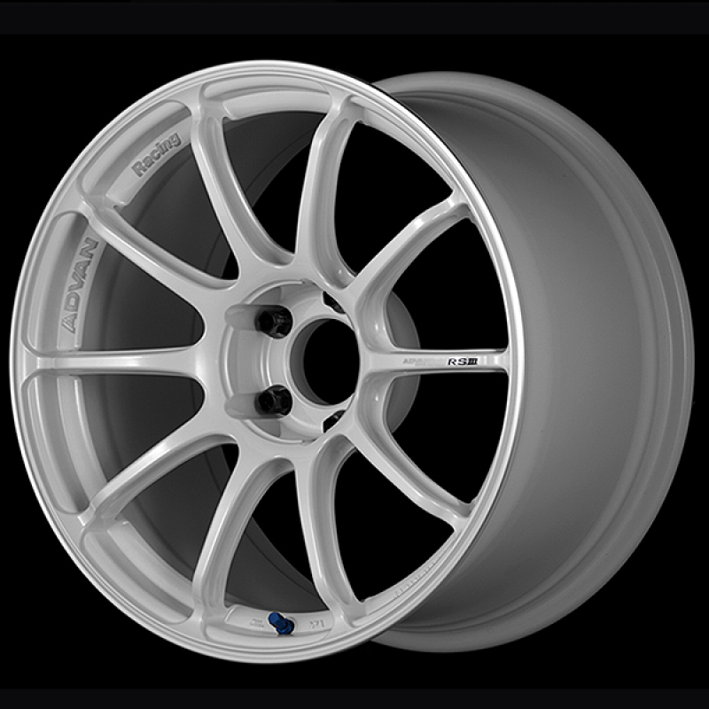 Picture of Advan RSIII 18x9.0 / +53 Offset / 5x120 / 72.5mm Bore / Racing White Metallic and Ring