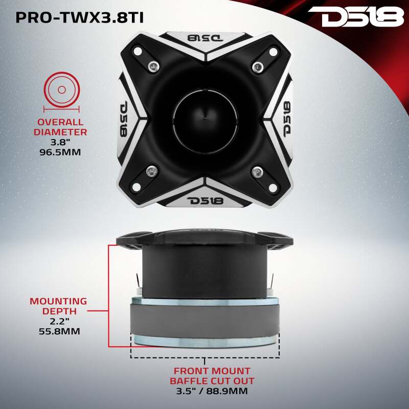 Picture of DS18 4in Super Bullet Tweeter 250 Watts RMS 1.5in Titanium Vc 8 ohm