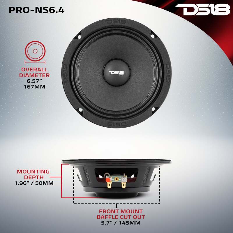 Picture of DS18 6.5in 150 Watts RMS 4 ohm Neodymium Shallow Full Range Loudspeaker