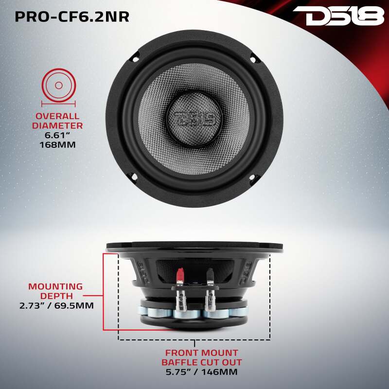 Picture of DS18 6.5in 250 Watts RMS 2 ohm Mid-Bass Loudspeaker Neodymium