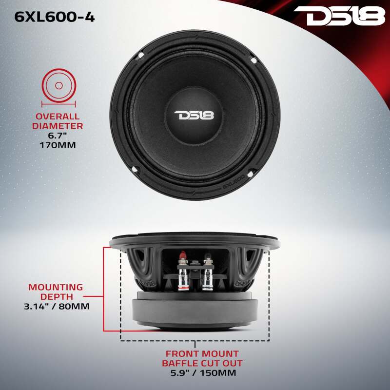 Picture of DS18 6.5in 300 Watts RMS 4 ohm Mid-Range Loudspeakers