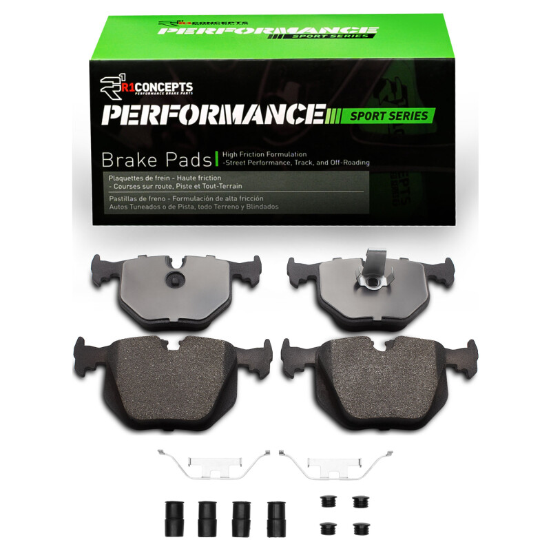 Picture of R1 1991-2010 BMW M3 Rear R1 Performance Sport Pads & Hardware Kit