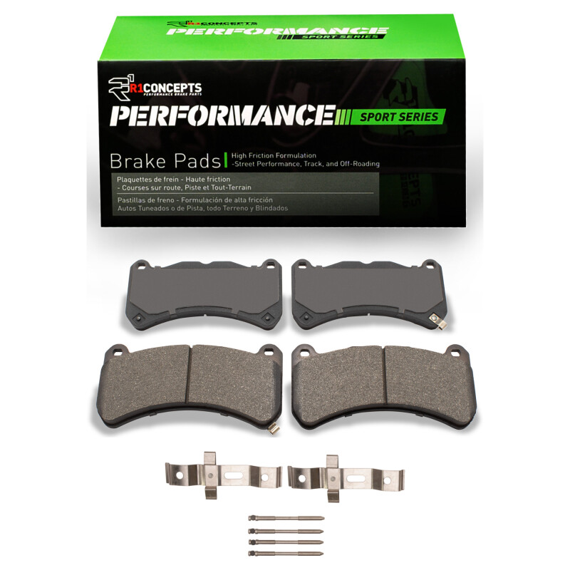 Picture of R1 2008-2025 Lexus IS F Front R1 Performance Sport Pads & Hardware Kit