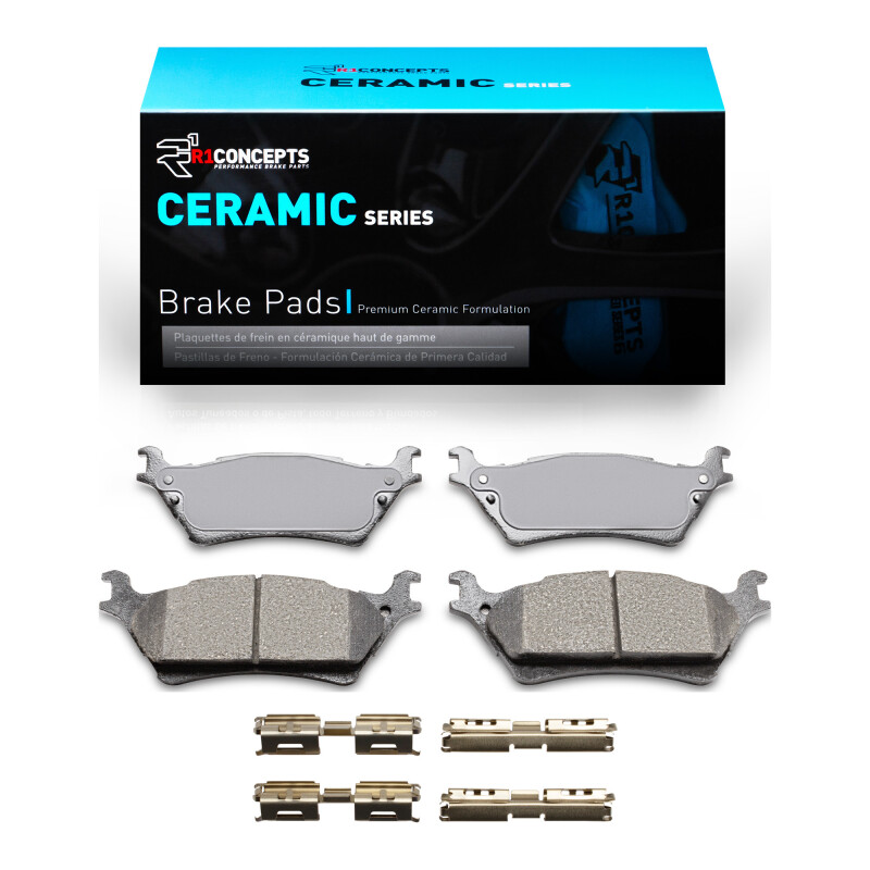 Picture of R1 2012-2020 Ford F-150 RWD Rear R1 Ceramic Pads & Hardware Kit
