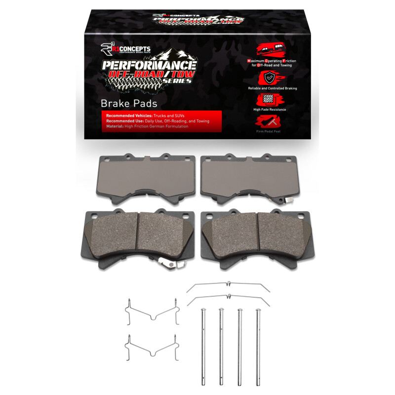 Picture of R1 17-21 Toyota Land Cruiser Front Performance Off-Road/Tow Brake Pads & Hardware Kit