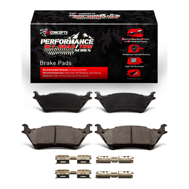 Picture of R1 2012-2020 Ford F-150 RWD Rear Performance Off-Road/Tow Brake Pads & Hardware Kit